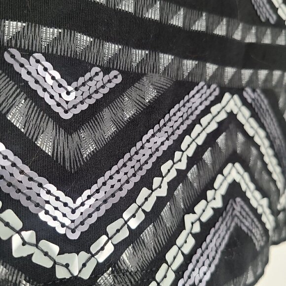 Express Black Sequin Embellished Mini Bodycon Skirt - Picture 4 of 6